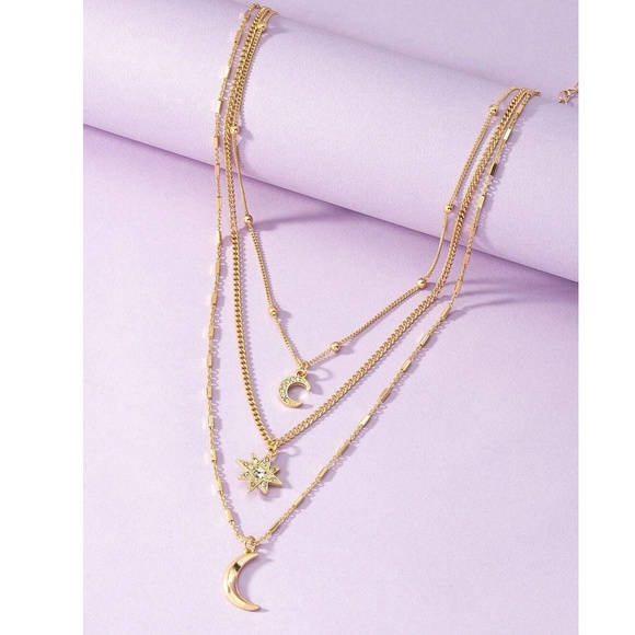 Celestial Moons Star Multilayer Necklace - Picture 4 of 6